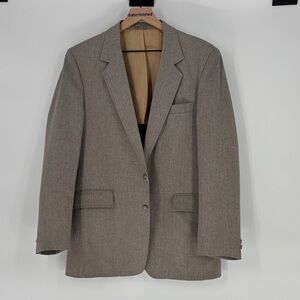 Vintage sears Men's Taupe Blazer Classic Single-Breasted Suit Jacket 42R